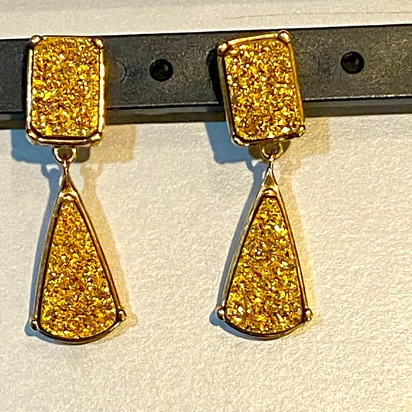 Gold Drusy Earrings